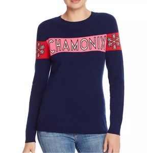 Women's Navy Sweater with Red and Pink Accents